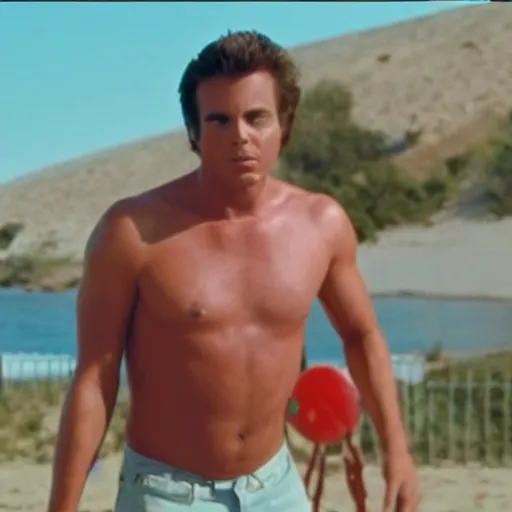 Prompt: a screen still of chris remo in an episode of baywatch