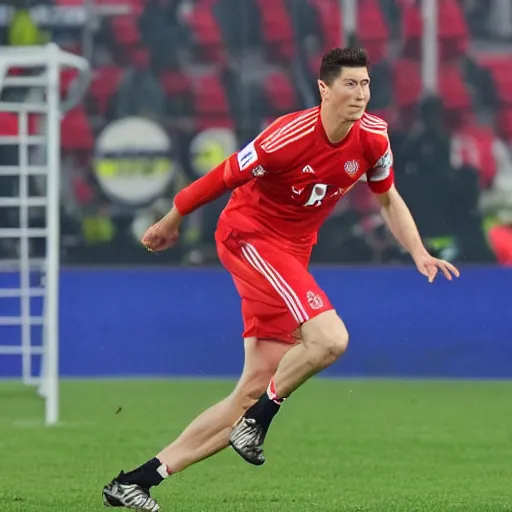 Image similar to robert lewandowski with ak - 4 7