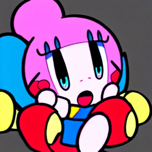 Image similar to kirby as an anime girl