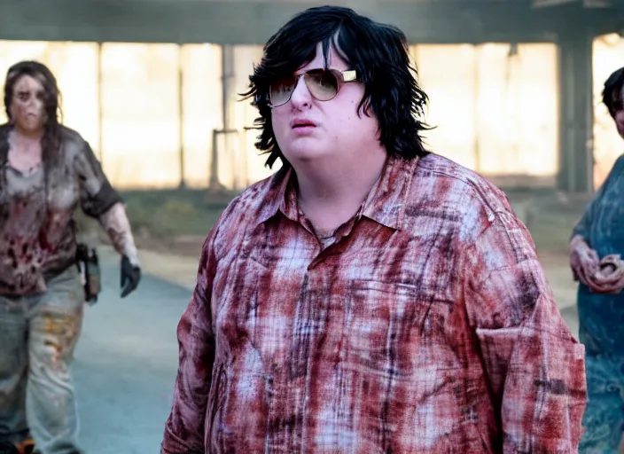 Image similar to film still of andy milonakis in the new walking dead tv series, 4 k