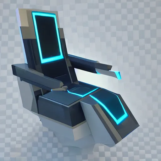 Image similar to cyberspace chair, crisp, dim painterly volumetric aquatic lighting, beautiful 3 d concept art, lowpoly, artstation