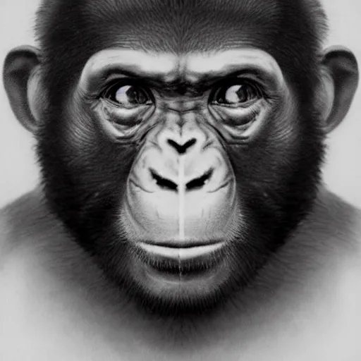 Prompt: Joe Rogan as a half monkey talking into a microphone, single subject, portrait, intricate, highly detailed, concept art, smooth, sharp focus, pencil art