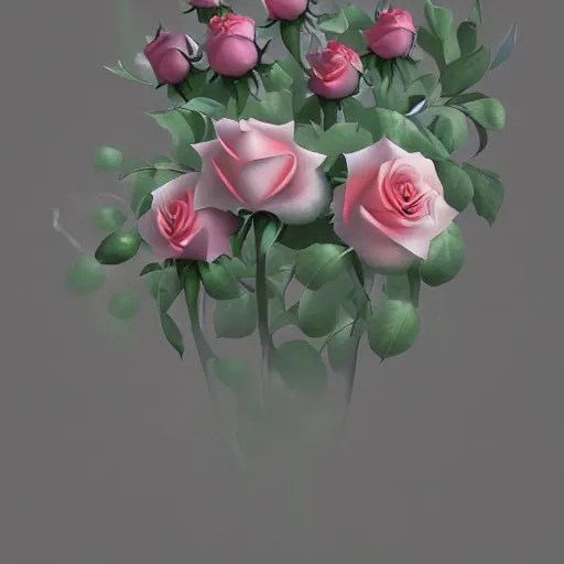 Image similar to Roses made from puffs of smoke, hazy, atmospheric, inspiring, digital art, award winning, artstation,