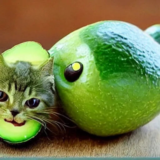 Prompt: cute avocado-cat