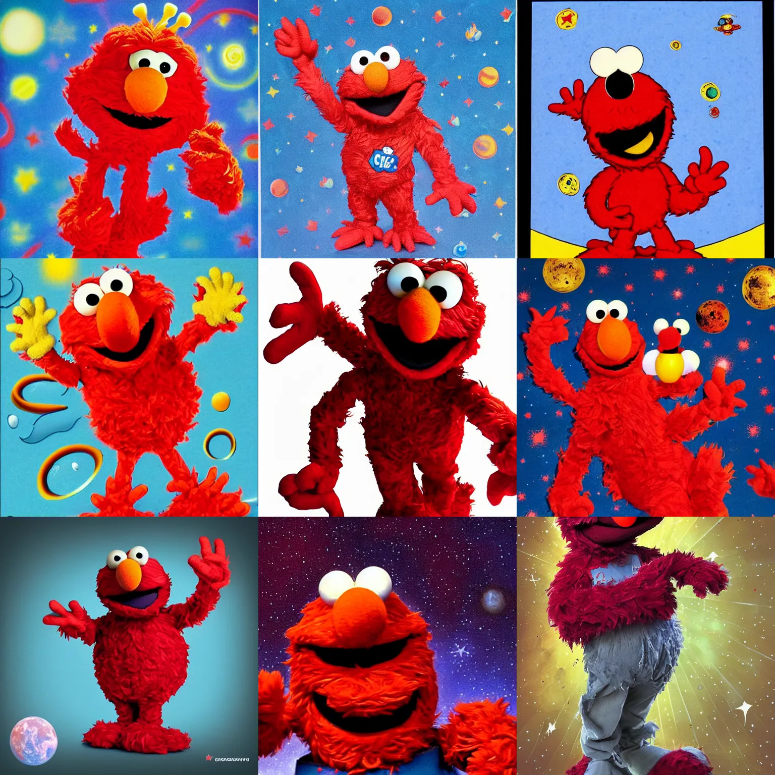 Prompt: elmo from sesame street as a cosmic horror