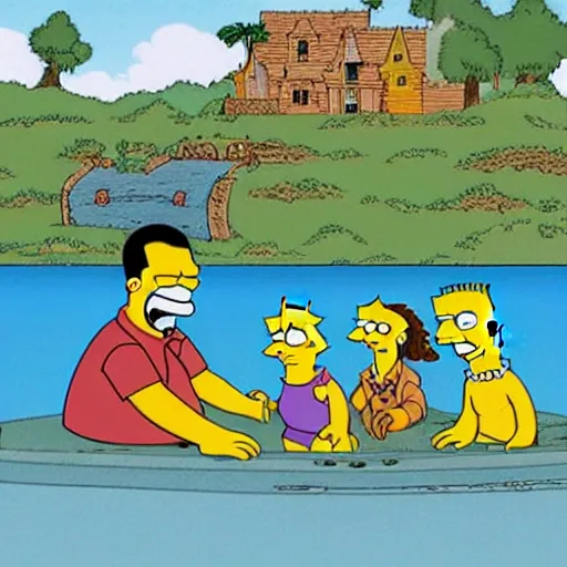 Image similar to the cast of the simpsons in pirates of the carribean