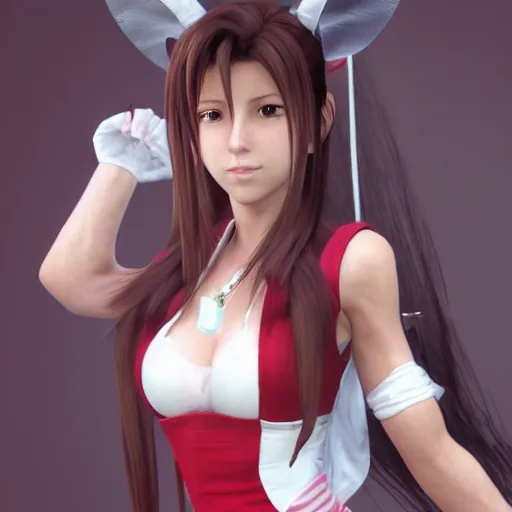 Image similar to aerith gainsborough mixed with tifa lockhart