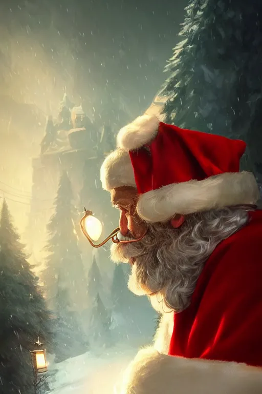 Image similar to portrait, portrait of a Kind Santa Clause, dramatic lighting, cinematic, establishing shot, extremly high detail, photo realistic, cinematic lighting, post processed, concept art, artstation, matte painting, style by eddie mendoza, raphael lacoste, alex ross