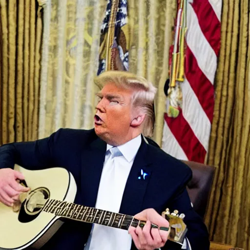 Image similar to trump playing guitar