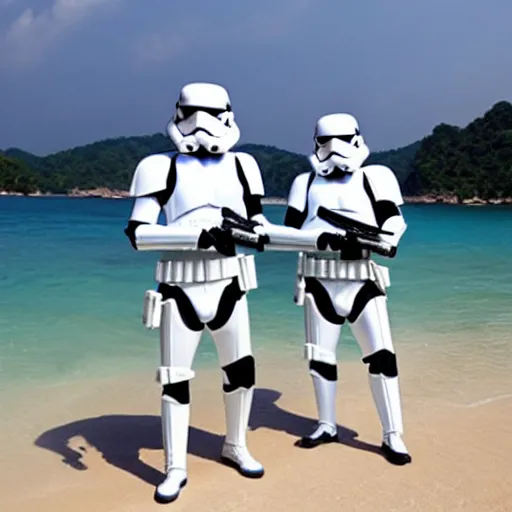 Image similar to storm troopers on holiday in thailand