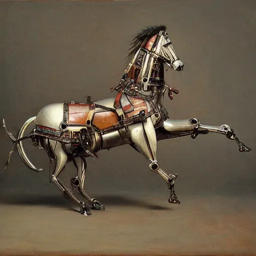Image similar to a mechanical horse, art