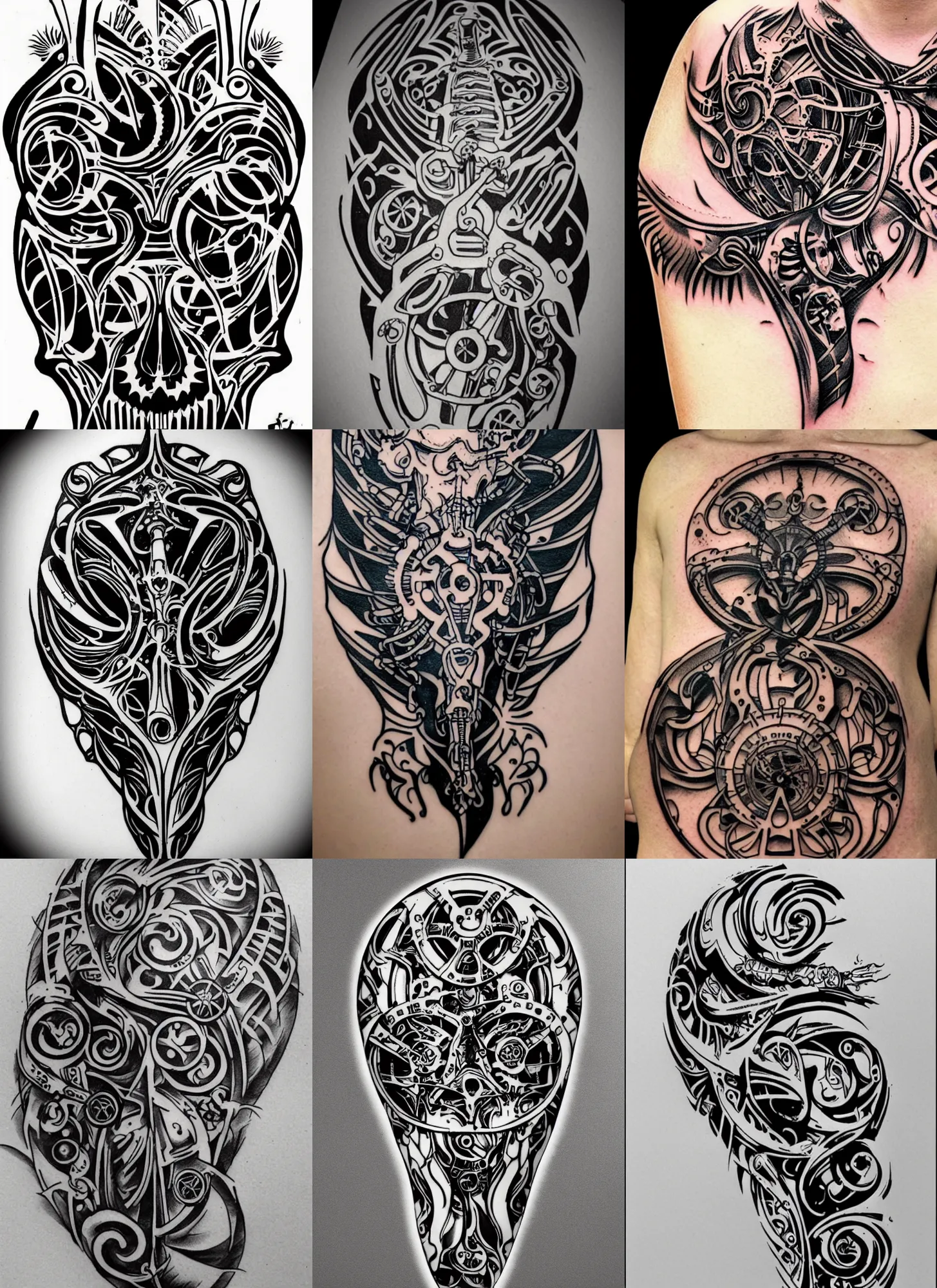 Image similar to Tattoo Design Stencil biomechanical