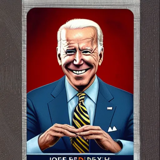 Image similar to joe biden magic the gathering card