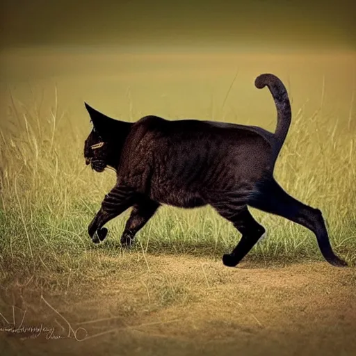 Prompt: a feline buffalo - cat - hybrid, animal photography