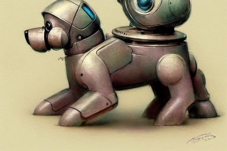 Image similar to ( ( ( ( ( 1 9 5 0 s retro future robot puppy. muted colors. ) ) ) ) ) by jean - baptiste monge!!!!!!!!!!!!!!!!!!!!!!!!!!!!!!