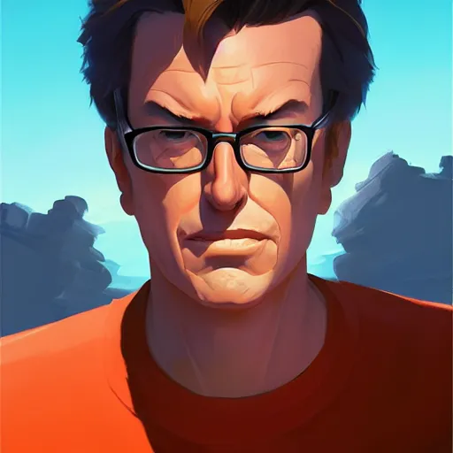 Image similar to face icon stylized minimalist michael crichton, loftis, cory behance hd by jesper ejsing, by rhads, makoto shinkai and lois van baarle, ilya kuvshinov, rossdraws global illumination