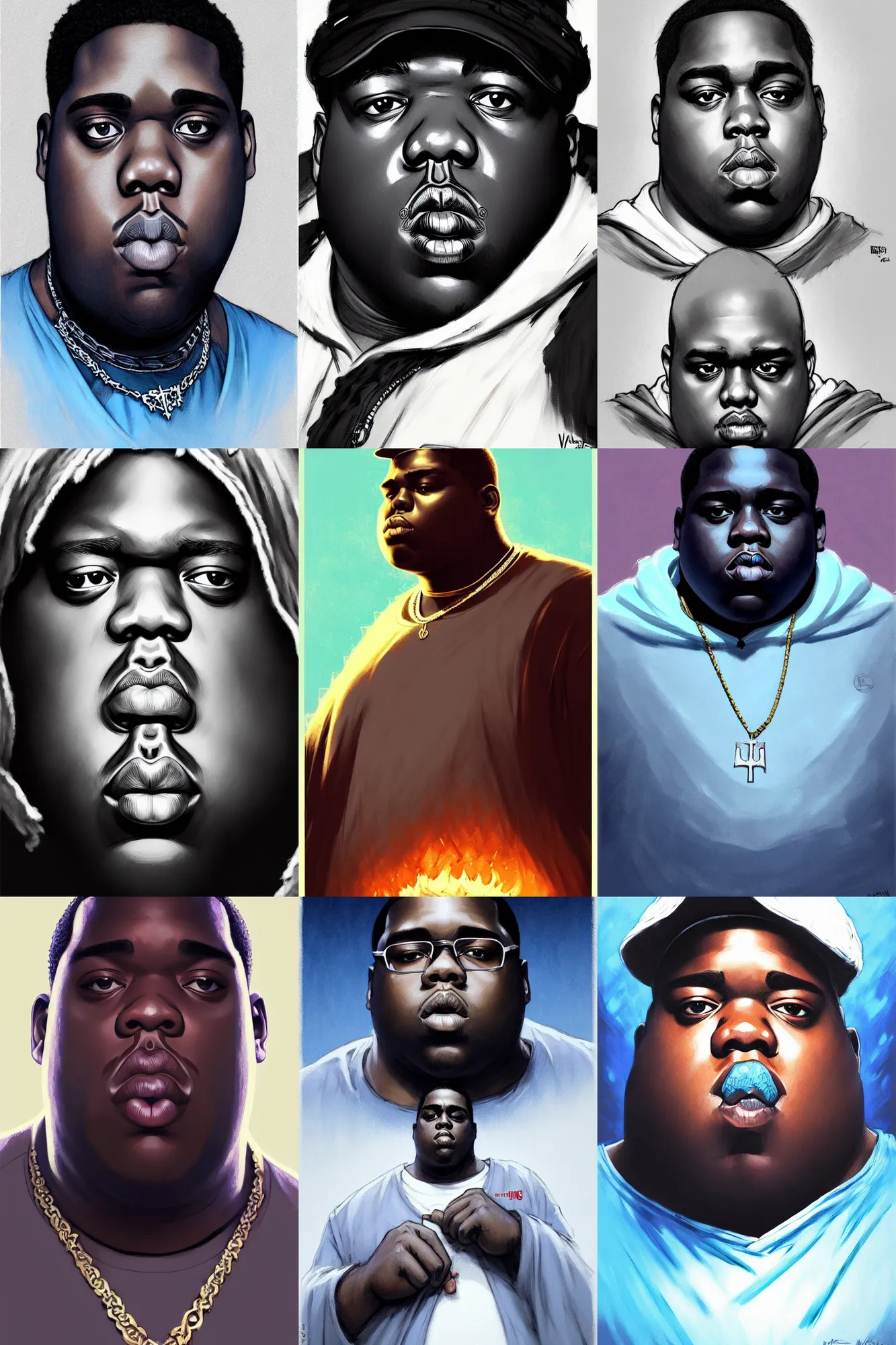 Prompt: the notorious b. i. g. as a white walker from game of thrones, animation pixar style, shaded lighting poster by magali villeneuve, artgerm, jeremy lipkin and michael garmash, rob rey and kentaro miura style, trending on art station