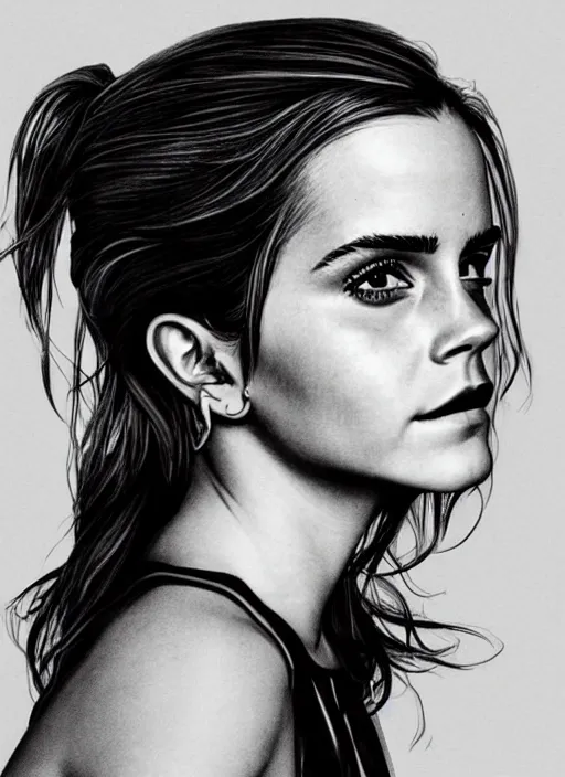 Image similar to Emma Watson as a model, intimate, portrait by Patrick Gleason