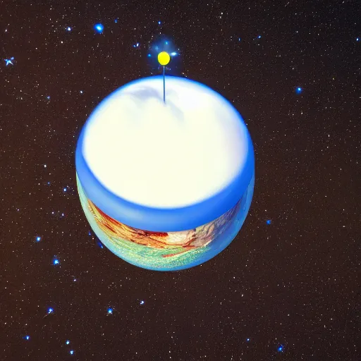 Prompt: floating island in space