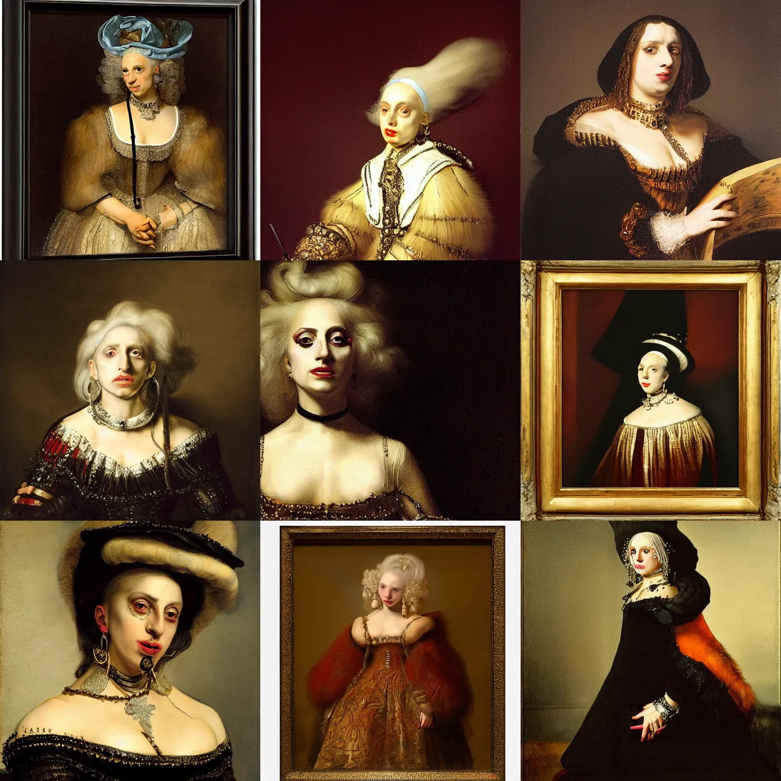 Prompt: lady gaga by rembrandt van rijn