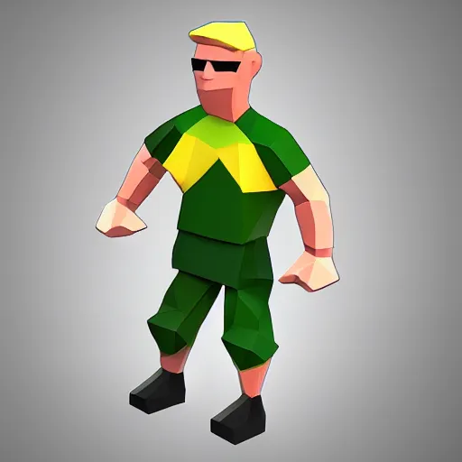 Image similar to Low poly isometric John Cena