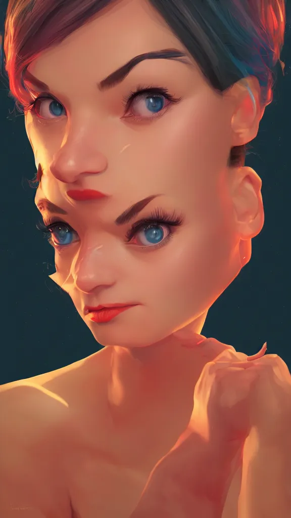 Image similar to digital painting of Hollywood Star caricature horn slap head beautiful face, illustration, global illumination lighting, lois van baarle, ilya kuvshinov, rossdraws, artstation