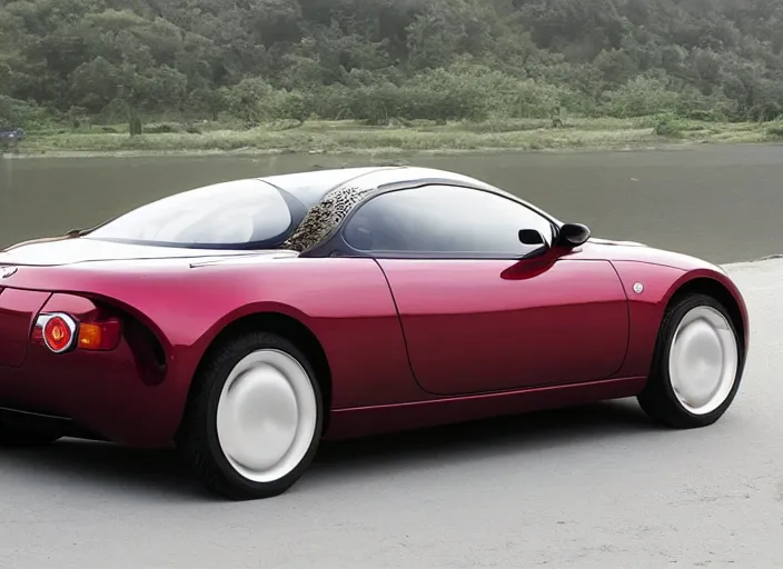 Prompt: a fiat coupe from 2 0 1 0, rear view