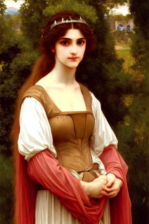 Prompt: medieval princess, painting by rossetti bouguereau, detailed art, artstation