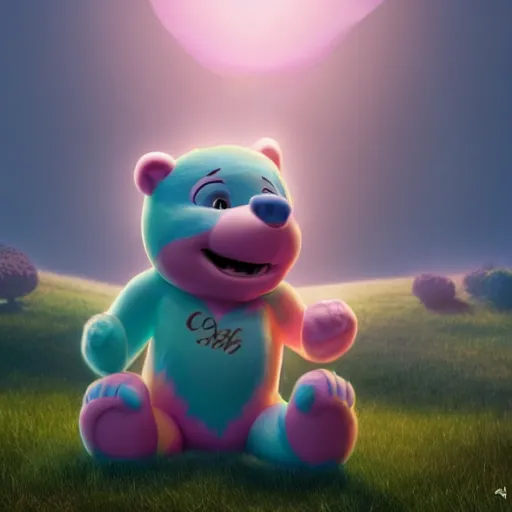 Prompt: hyperrealistic dslr film still of a care bear with heart on belly, stunning 8 k octane comprehensive 3 d render, inspired by istvan sandorfi & greg rutkowski & unreal engine, perfect symmetry, dim volumetric cinematic lighting, extremely hyper - detailed, extremely lifelike attributes & texture, intricate, masterpiece, artstation, stunning