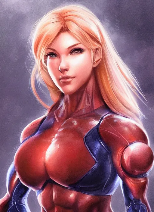 Image similar to beautiful portrait of a gorgeous personal trainer who looks like Samus Aran , character design by Ross Tran, artgerm detailed, soft lighting