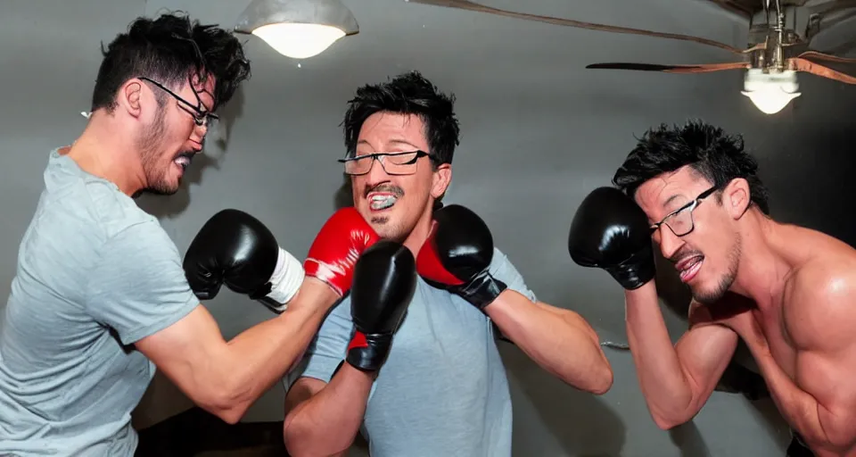 Image similar to Markiplier punching a shark