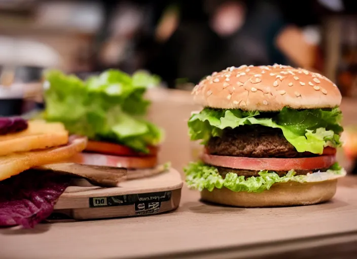 Image similar to dslr food photograph of hamburger 8 5 mm f 1. 8