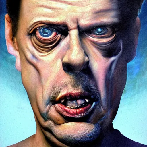 Prompt: hyperrealistic mixed media high resolution painting of a Steve Buscemi as the alien Kuato in Total Recall, stunning 3d render inspired art by István Sándorfi and Greg Rutkowski and Unreal Engine, perfect symmetry, dim volumetric lighting, 8k octane beautifully detailed render, post-processing, extremely hyper-detailed, intricate, epic composition, highly detailed attributes, highly detailed atmosphere, cinematic lighting, masterpiece, trending on artstation, very very detailed, masterpiece, stunning, flawless structure, lifelike texture, perfection,