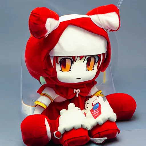 Prompt: extremely cute fumo plush machine guardian girl, anime girl