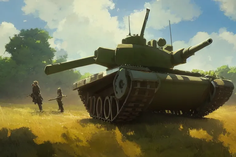 Image similar to a tank church hybrid instead a gun plattform, scene in an open field. key visual, conceptart, ambient lighting, highly detailed, digital painting, artstation, concept art, sharp focus, by makoto shinkai and akihiko yoshida and greg manchess