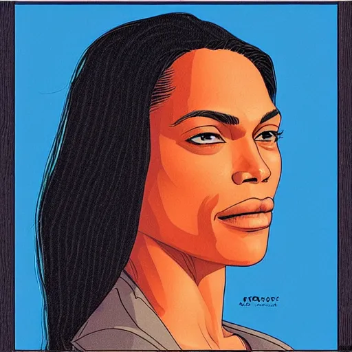 Image similar to “ rosario dawson retro minimalist portrait by jean giraud, art of moebius, sharp, smooth face, comic, 8 k ”