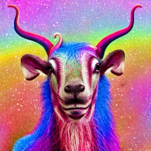 Image similar to rainbow cosmic goat