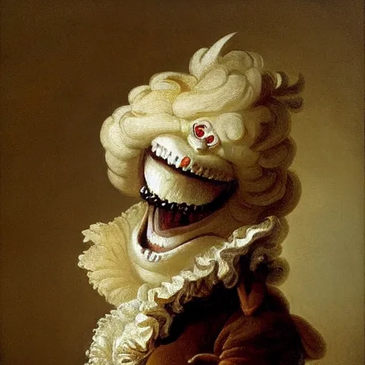 Image similar to wonderful world of anthropomorphic teeth painted by fragonard