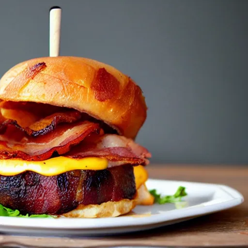 Image similar to bacon wrapped bacon cheeseburger
