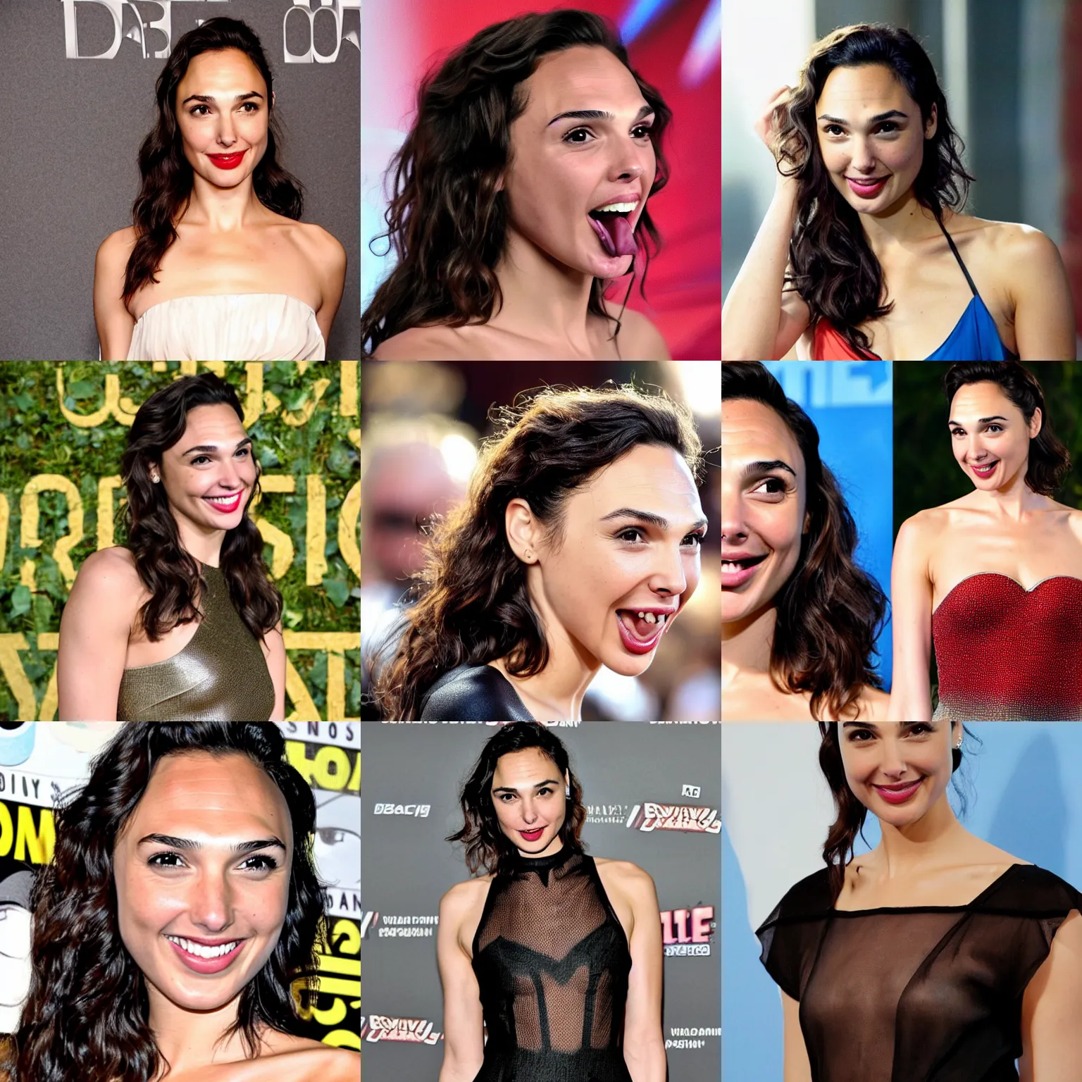 Prompt: gal gadot showing tongue