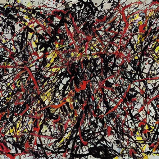 Prompt: AI death by Jackson Pollock