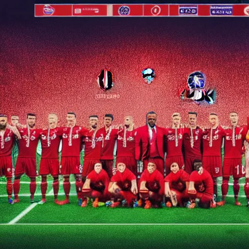 Image similar to photo of players, people, football club spartak moscow wins the 2 0 2 4 champions league final at wembley stadium, digital painting, aesthetic, smooth, sharp focus, highly detailed painting by soviet realism, 8 k w 1 0 2 4