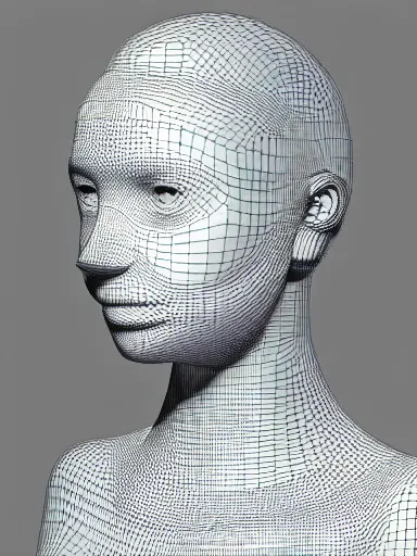 Image similar to 3 d mesh of girl, portrait