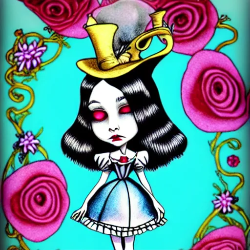 Image similar to alice in wonderland in the style of jasmine becket - griffith