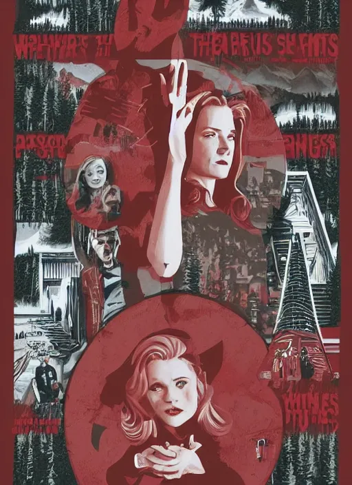 Image similar to twin peaks movie poster art by bill johnson