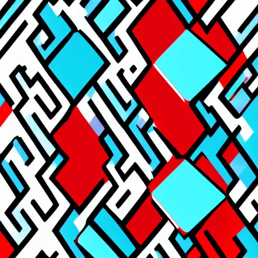 Image similar to cyan and red and black and white crystal, Y2K vector art, 4K HD