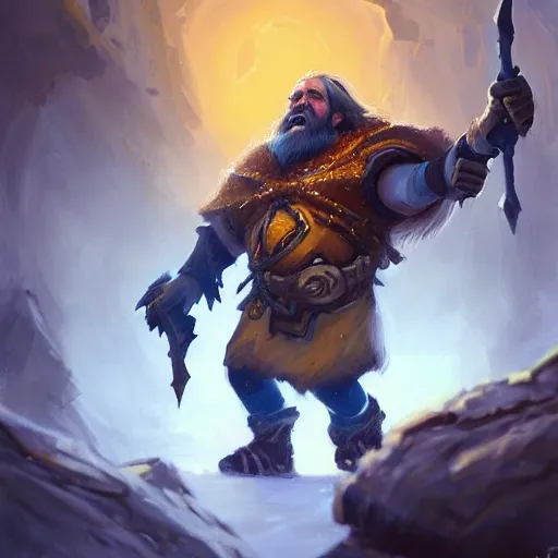 Prompt: a dwarf warrior, yellow theme, bright art masterpiece artstation. 8 k, sharp high quality artwork in style of jose daniel cabrera pena and greg rutkowski, concept art by tooth wu, blizzard warcraft artwork, hearthstone card game artwork, boar rider