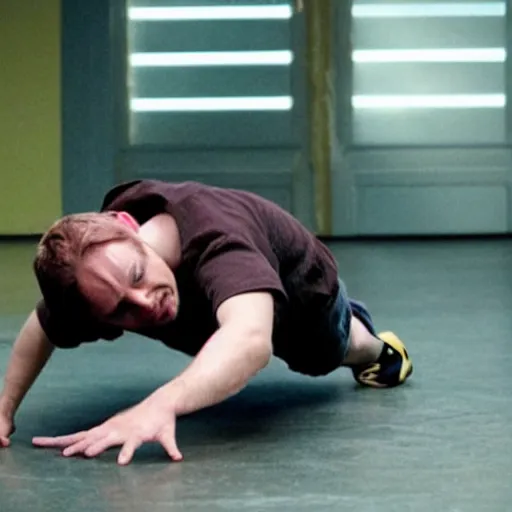 Image similar to Jesse Pinkman breakdancing