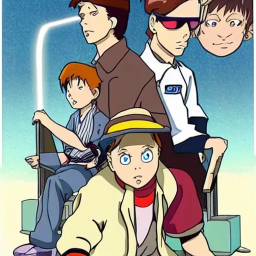 Image similar to a scene from back to the future 2, anime