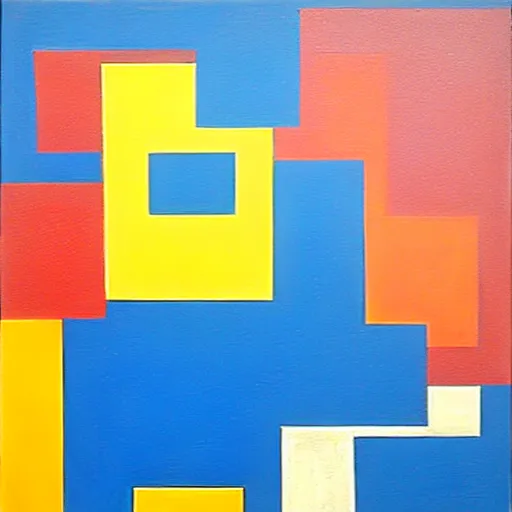 Prompt: dream by kazimir malevitch symmetrical geometrical suprematism minimalism oil on board unfinished